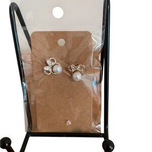 Minnie Mouse 18 k plated sterling silverPearl Earrings post